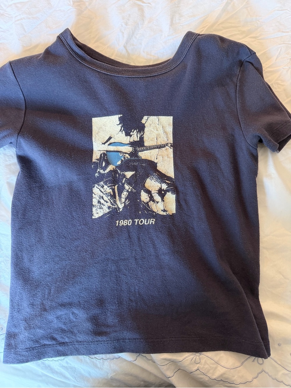 Brandy Melville Navy "1980 Tour" Graphic Tee